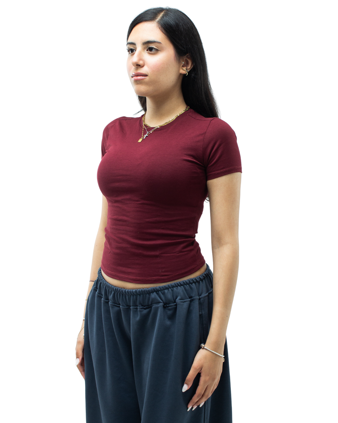 Burgundy Short Sleeve Top