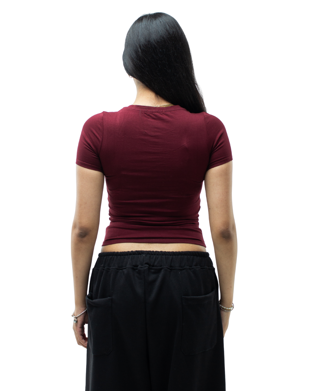 Burgundy Round Neck Top