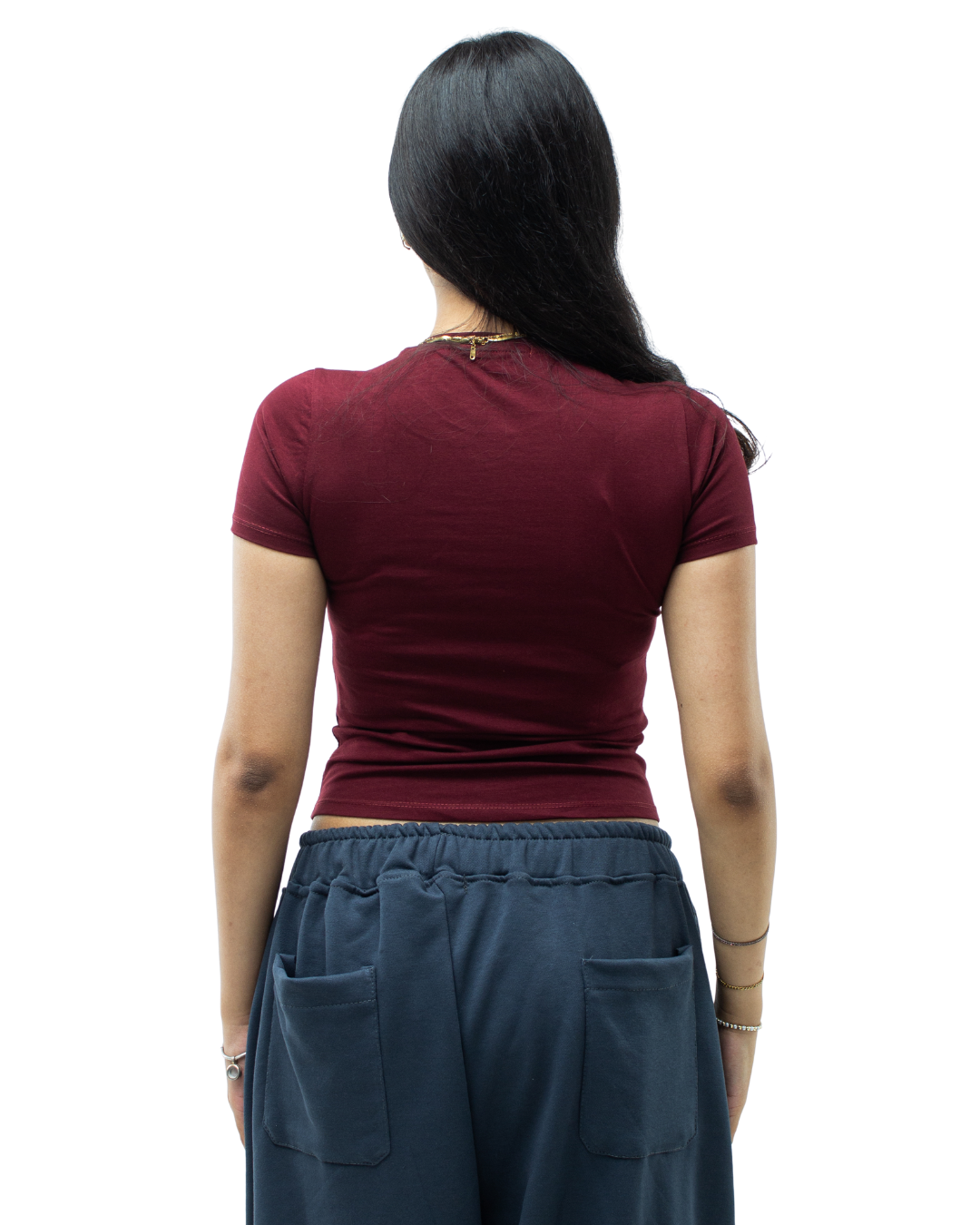 Burgundy Short Sleeve Top