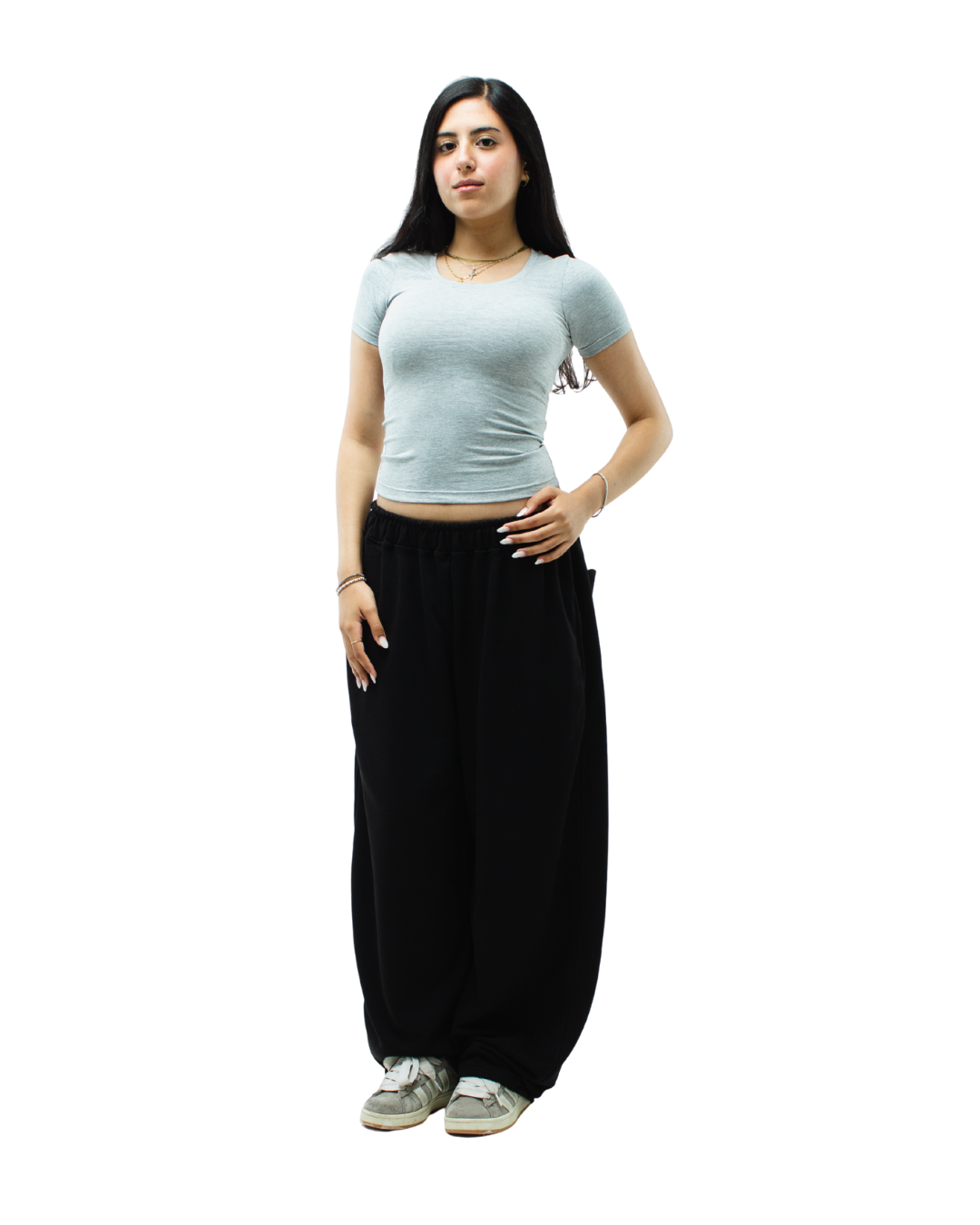 Light Grey Round Neck Top