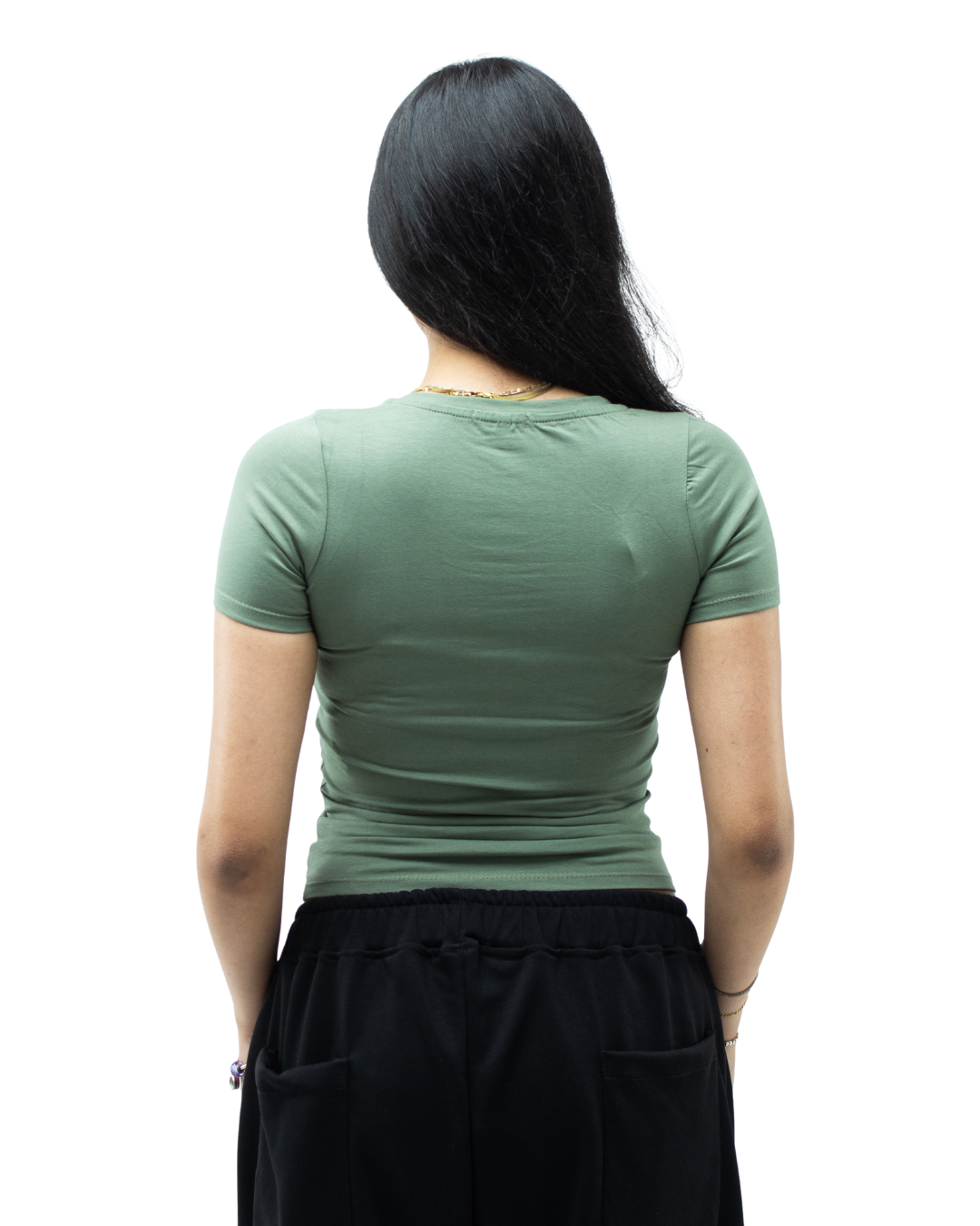 Olive Round Neck Top