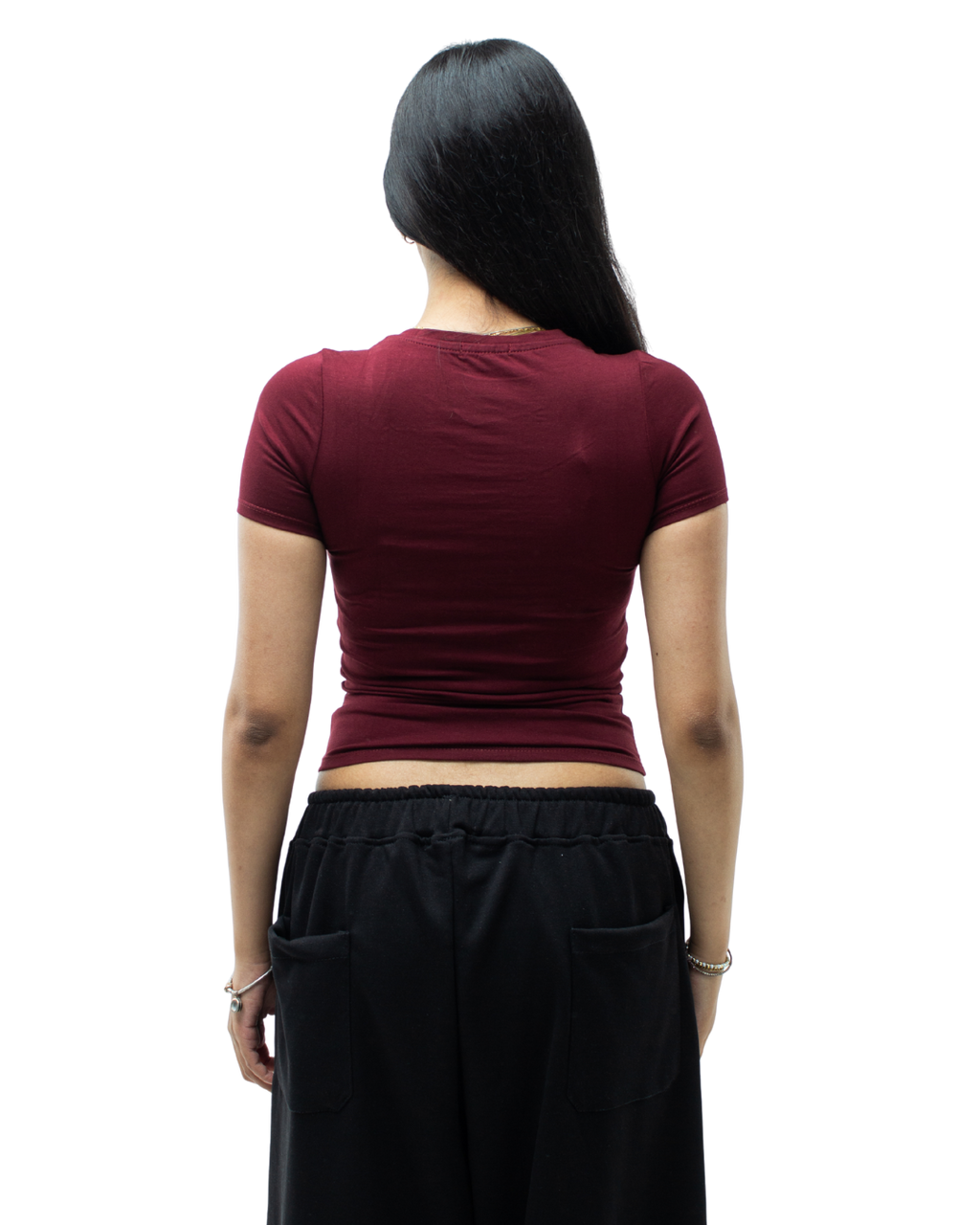 Burgundy Round Neck Top