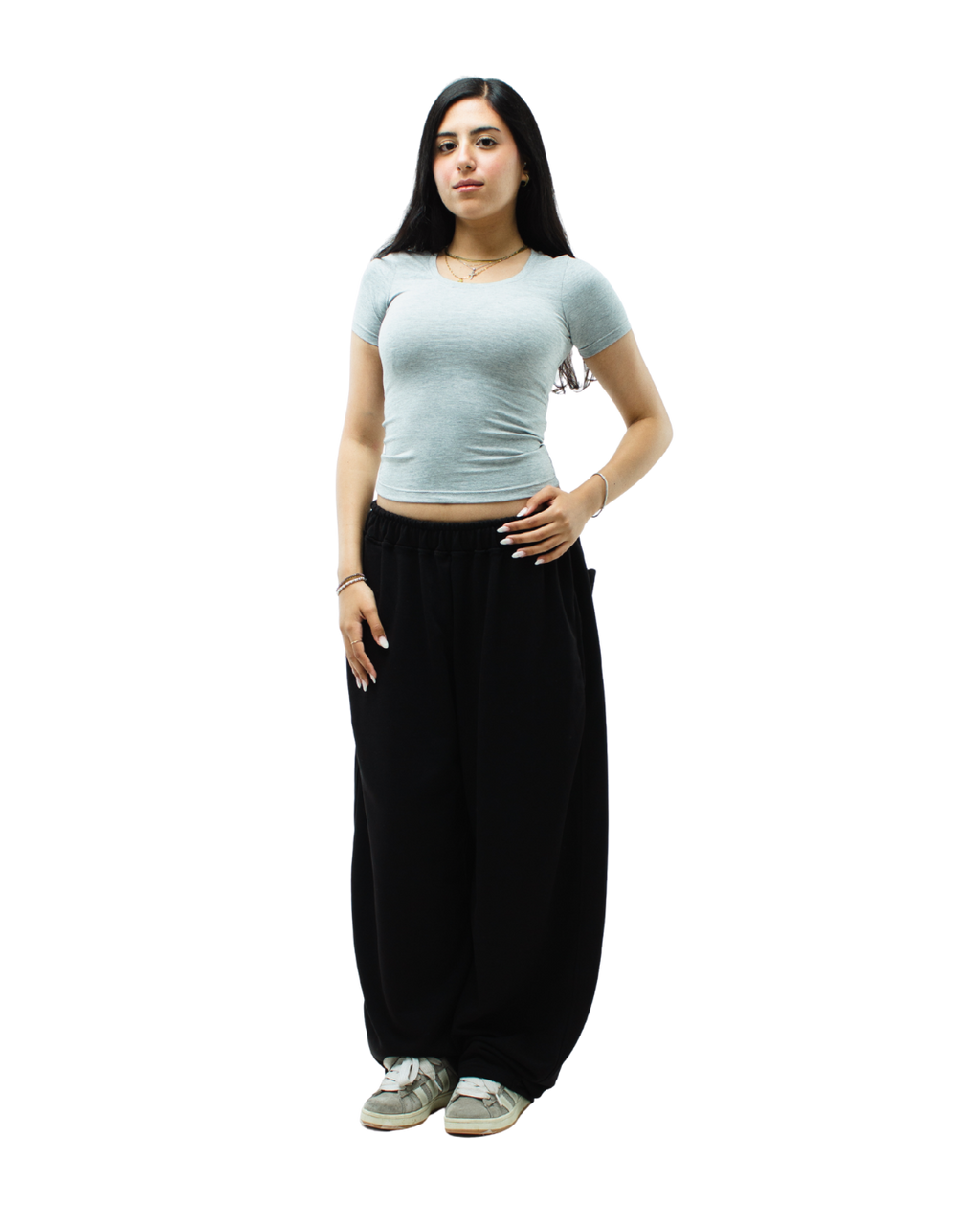 Light Grey Round Neck Top